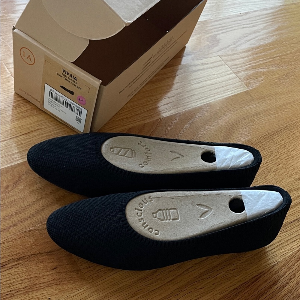 VIVAIA pointed ballet flats 38.5 Tamia 2.0 vivaia ballet flats black 7.5